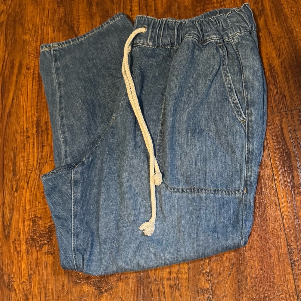 Women’s JCrew Factory Petite Blue Jeans with Drawstring